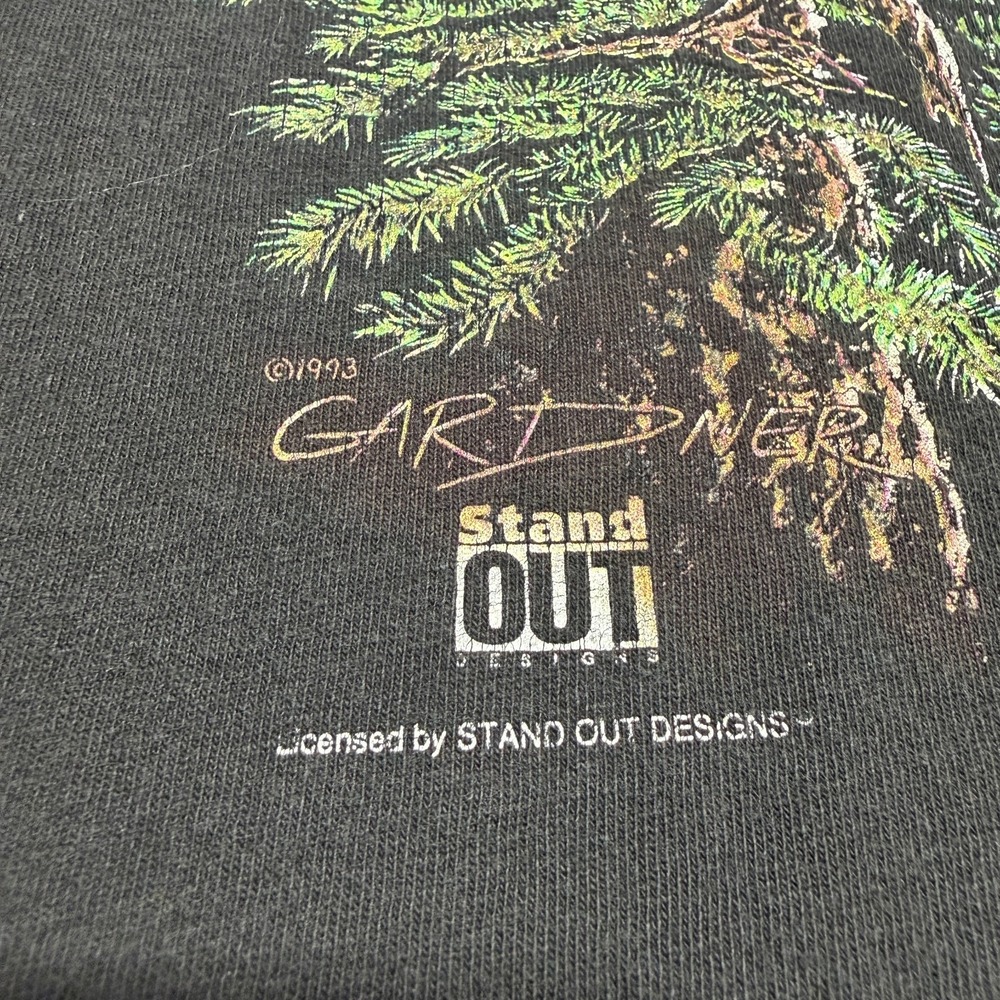 VTG 1993 Stand Out Designs Hidden Eagle Tee XL Black American Eagle Nature - Picture 8 of 16